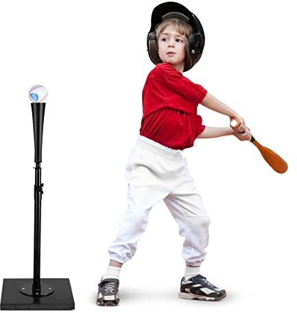 COSTWAY Batting Tees, Teeständer 63,5-91,5 cm höhenverstellbar, Baseballstativ tragbar mit Stabilem Sockel & Gummiaufsatz, Baseball Softball Schlag T-Stück für Schlagübungen