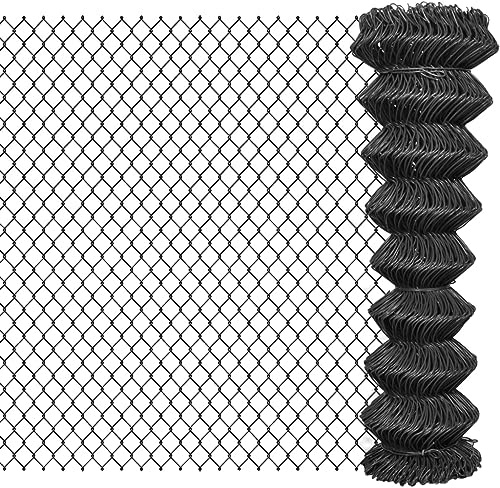 Maschendrahtzaun 25 x 1,5 m, PVC-beschichteter Stahl Grau, robustes Gartenzaun Gitter für Garten, Geflügel, langlebiger Schutz