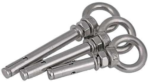 Tassello Ancorante Ancoraggi for manicotti in calcestruzzo M8 da 8 mm, bulloni di espansione con occhiello sollevamento, acciaio inossidabile 304(M8X100mm-5pcs)