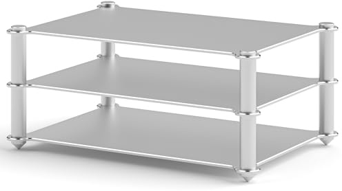 DoukAudio Support audio en aluminium : étagère HiFi de bureau multicouche pour amplificateur, préampli DAC, rack de rangement modulaire ventilé CNC, configuration studio à domicile