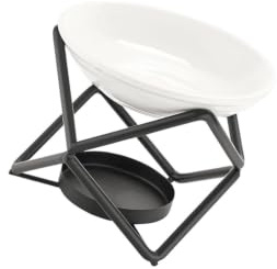 Soporte Velita Metal Hueco Cerámica Decoración Hogar Oficina(Black)