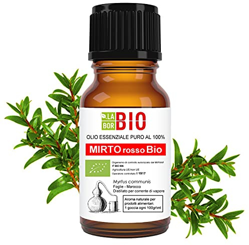 Mirto Rosso Bio Olio essenziale 100% Puro 5 ml - Uso interno Terapeutico Alimentare Diffusori Aromaterapia Cosmetica Cucina - Laborbio