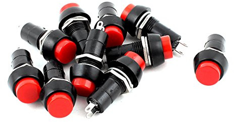 Aexit Interruttore a pulsante autobloccante da pannello CA 250 V 3A SPST 12 mm 10 pezzi ID: 223791