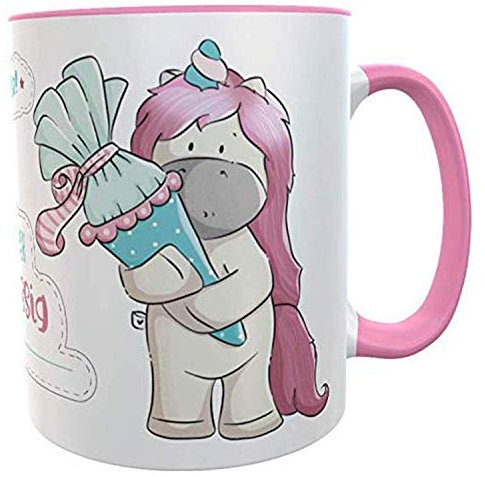Tasse Schulkind Einhorn Spruch Zuckertüte Mädchen rosa emmapünktchen, inkl. Geschenkverpackung Schultüte