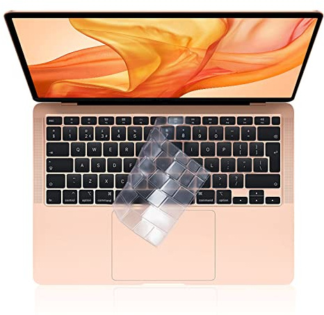 EooCoo Cubierta del Teclado Compatible para 2021 2020 Nuevo MacBook Air 13.3 Pulgadas A2337 A2179 con Pantalla Retina y Touch ID, QWERTY Español Diseño - TPU Claro