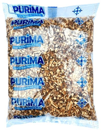 Pecan Pieces 2Kg - 100% Raw Fresh Natural Premium Californian Broken Pecans Nut Small Piece Bulk Nuts from California USA - Ideal for Baking Cakes Cooking Pie making Milk Butter - Non GMO Vegan PURIMA