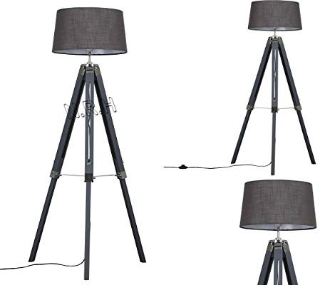 Nautical Replica Hub Lámpara de pie decorativa clásica (sin sombra) de 50 pulgadas de altura con trípode de madera