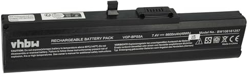 vhbw Replacement Battery compatible with Sony Vaio VGN-TX3HP/W, VGN-TX3XP, VGN-TX3XP/B, VGN-TX3XP/L, VGN-TX46GPW Laptop (66000mAh, 7.4V, Li-ion)