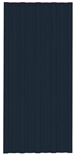 vidaXL 12x Panel para Tejado Plancha Lámina de Techo para Garaje Caseta Placa Cobertizos Establos Casas Móviles Acero Galvanizado Antracita 100x45 cm