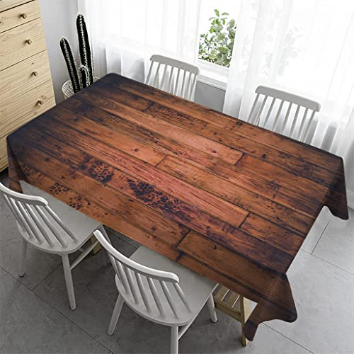 Syhi Qlty Gartentischdecke Eckig 140x140 cm - Abwaschbare Tischdecke Biertisch Abwaschbar Tischdecke Gartentisch Wetterfest für Geburtstag Party Garten Draußen - Braun 2