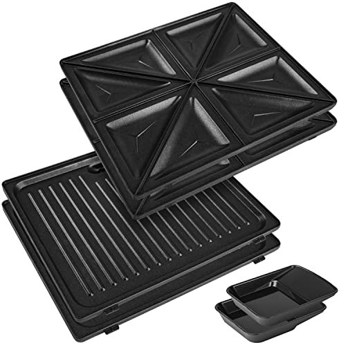 Duronic SM60SP Piastre per WM60 Macchina per waffle WM60 | 2 Piastre per grigliare | 2 Piastre per toast | Piastre intercambiabili | Piastra per panini