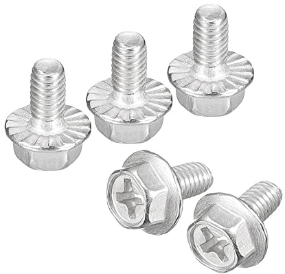 sourcing map M4x8mm Phillips Hex Head Flange Bolts, 30pcs 304 Stainless Steel Hexagon Phillips Flange Head Hex Bolts Machine Screws