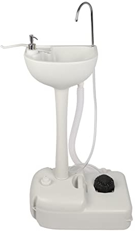 Outopee 19L Portable Camping Sink With Rolling Wheels, White