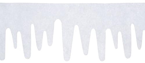 Christmas Crafts White Glittery Icicle Garland Fringe Decor - 8 Feet