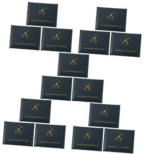 Abaodam 15 Stk Impfkarten-set Abdeckung Für Kartensteckplätze Umhängeband Für Arbeitsausweise Halter Schutz Für Doppelte Kartensteckplätze Ausweishülle 4x Pu-leder Doppelkarte