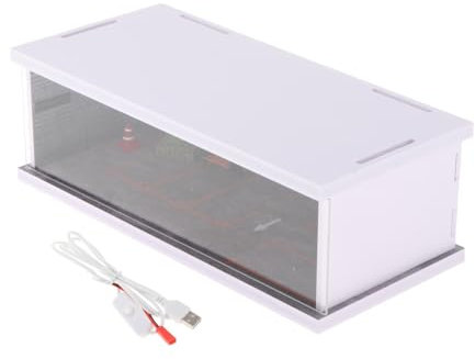 Amagogo 1/64 Parkplatz Vitrine Mini Modellauto Aufbewahrungsboxen mit LED Staubdicht Container Sammlerstücke für Diorama Mini Modellautos, D