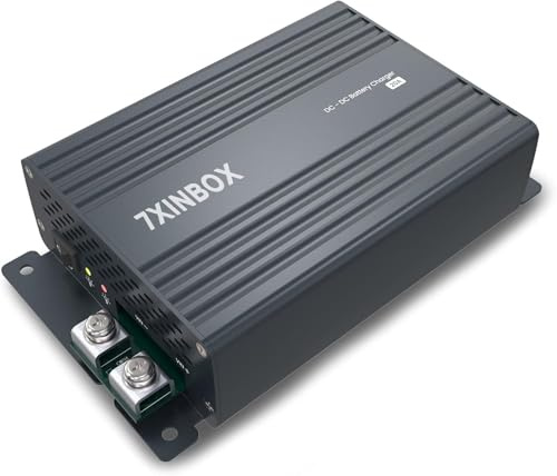 7XINBOX 12V 20A DC zu DC Ladegerät (mit Smart Chip), Onboard Smart Batterieladegerät für NMP, LFP, AGM und Gel-Batterien für Wohnwagen, Nutzfahrzeuge, Yachten und Boote.3 Stufen Ladung.