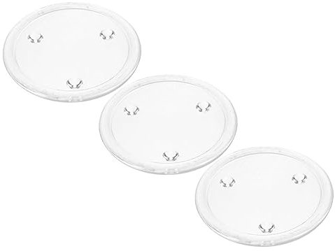 AOKWAWALIY Lot de 3 Bougeoirs Ronds Soucoupe pour bougeoir Plateau à bougie rond Plateau à bougie rond Plateau à bougie plat Verre Dîner à la lumière des bougies Support conique