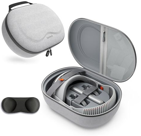 Syntech Hard Carrying Case for Apple Vision Pro and Accessories, VR Gaming Headset Case with Lens Cover, Multi-layer Protection Case, Suitable for Travel and Home Storage, Gray