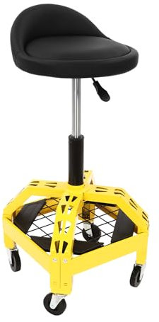 TaNeHaKi Rollhocker Höhenverstellbar Werkstatt Mechaniker Hocker Werkstattsitz mit Rollen Mechaniker Rollsitz Werkstattstuhl 130kg Rollhocker Reparaturstuhl für Werkstatt
