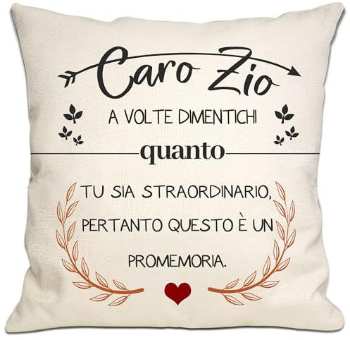 Bommex Caro Zio A volte dimentichi quanto tu sia Straordinario Promemoria Copricuscino per zio da nipote nipote zio compleanno festa del papà regalo di Natale(Caro Zio-2)