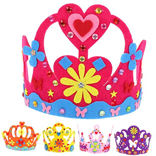 PHENOFICE 5taschen Geburtstagskrone Für Junge Mädchen Gewebtem Kreative Designs Verschiedenen Farben Für Partys Und Fotos Leichte Und Bequeme Kopfaccessoires Für Kleine Mädchen Und