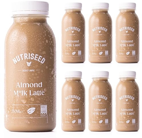 Nutriseed Almond Milk Latte (6 x 250ml) - Containing Almond Milk, Coffee and Sweet Agave Syrup, 100% Natural Ingredients, No Added Sugar, Gluten-Free & Dairy-Free