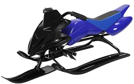 Snow Sled for Kids, Adults - Curve Snow Sledge with Sensitive Foot Brake, Free Direction Control, Up to 220lbs Load Bearing, Outdoor Ski Sled Slider Board Blue