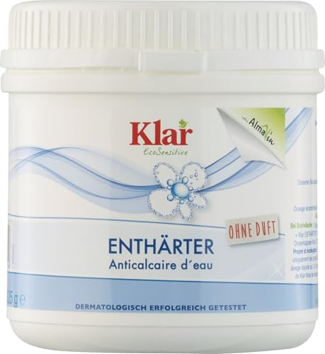 Klar eco Sensitive Enthärter 325g, ohne Duft, für weiches Wasser, verbessert das Waschergebnis, vegan 12x325g