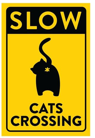 Durchgangsschild für Katzen - Warnschild Außen, Dekoschild für Katzen | Katzenschild aus Metall wetterfest, Warnschild aus Metall, Warnschild aus Metall, Schild