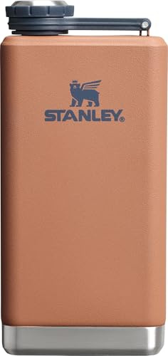 Stanley Adventure Pre-Party Flasque étanche de 236,8 ml – Bouchon à charnière connecté pour ne jamais perdre le bouchon – Récipient isotherme en acier inoxydable – Sans BPA – Toast
