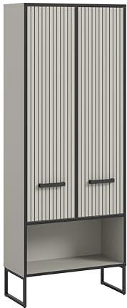 xonox.home Badezimmer Bagno Midischrank hoch Hochschrank breit Badezimmerschrank Kaschmir beige Nb., ca.59x159x32 cm