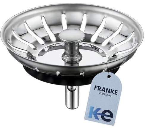 Anakel Home Tapón Fregadero Cocina Compatible con Franke | Tapón Colador Universal, Acero Inoxidable, Ø80 mm