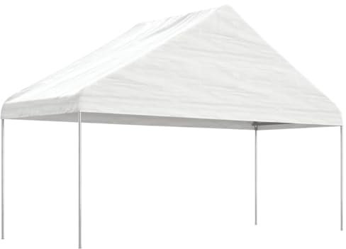 Xichuzi Pavillon mit Dach Weiß 5,88x2,23x3,75 m Polyethylen, Gartenpavillon, Faltpavillon, Pergola, Partyzelt, Standmarkise, Sonnenzelt, Garten Pavillion, Grillpavillon362639