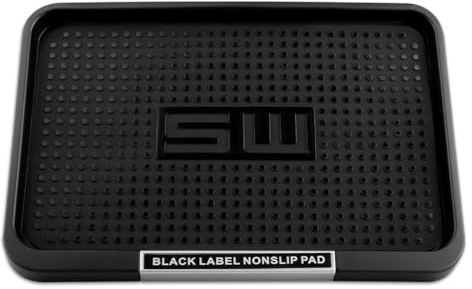 Lotsdonxia Non Slip Car Dashboard Mat with Phone Holder Self Adhesive Anti-Slip Storage Pad for Mobile Phones, Keys, Sunglasses (Black, 17x11cm)