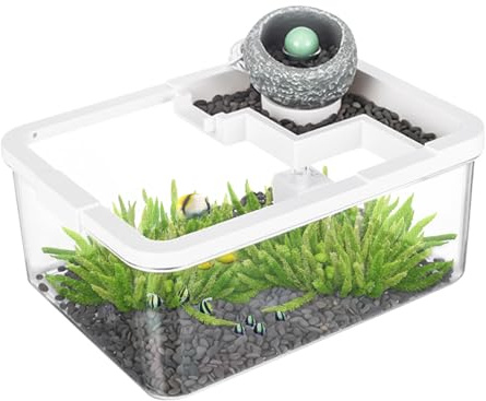 Kleines Aquarium, leiser Tank für Wohnzimmer, Desktop-Hydrokultur-Aquarien mit USB-Pumpe und Licht für Schlafzimmer, Schreibtisch, Quallen, Bücherregal, Krankenhaus, Aquaponik, Riffgarnelen