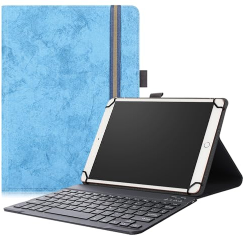 Hoozee Funda para tablet UJJ U7 de 11 pulgadas con teclado, funda universal 2 en 1 de 9 ~ 11 pulgadas (azul cielo, UJJ U7)