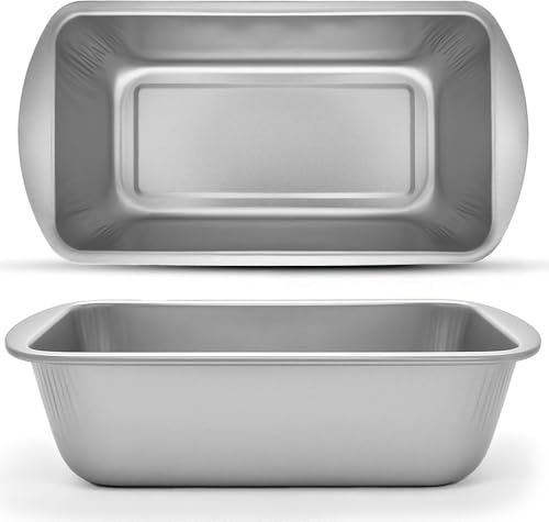 MAXPERKX 2LB Loaf Tin Stainless Steel Bakeware Pizza Bread Baking Cake Mold Pan Oven Tray Non Stick Mould Meat Rectangular Tin 21 x 11 x 6.4cm Kitchen Baking & Food Prep