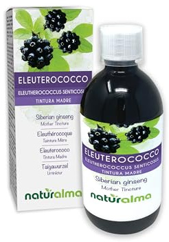 Eleuterococco o Ginseng siberiano (Eleutherococcus senticosus) radici Tintura Madre analcoolica Naturalma - Estratto liquido gocce 500 ml - Integratore alimentare - Vegano