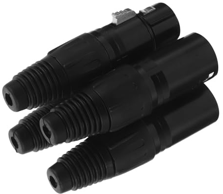 VILLCASE 4 Pièces Adaptateurs XLR Broches Connecteurs Mâle et Femelle pour Microphone et Ligne Audio Adaptateurs Stéréo pour Câbles de Sonorisation Compatibles Studio et