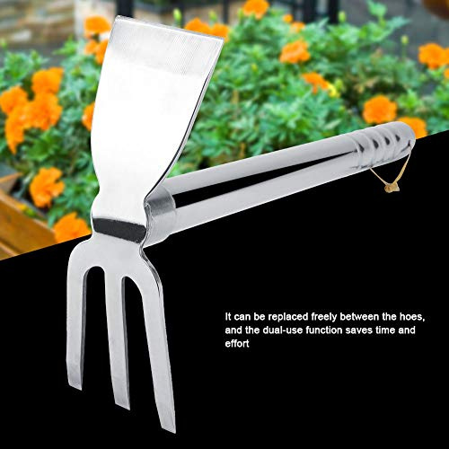 Zerodis Râteau de Cultivateur Manuel en Acier avec Poignée Confortable, Mini Houe de Jardin de 39 Cm pour Ameublir le Sol