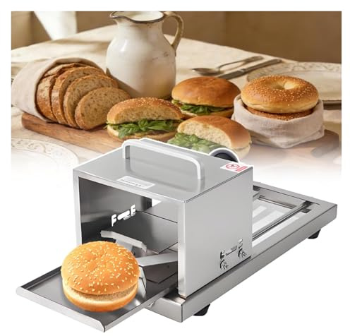 Affettatrice manuale per pane push-pull, affettatrice per bagel e hamburger, con lama in acciaio inox, per uso domestico e professionale