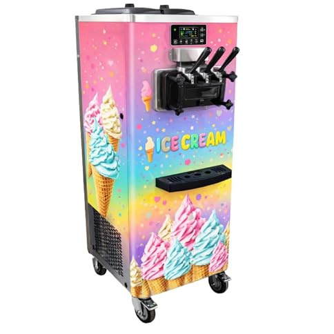 Machine à Glace à l’Italienne 2 Parfums + Mix – 3 Manettes – 18 à 28 L/h – Pompe à Air – 2200 W