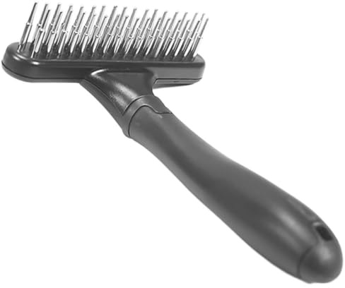 Balacoo Cepillo para Perros Negro de Plástico y Metal Mango Ergonómico, Peine Deslanador para Mascotas Domésticas Puede Mojar, Herramienta de Peluquería Canina Fácil de Usar