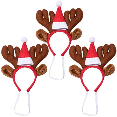 Ciffre 3 er Set Weihnachtsmützen - Hund Geweih mit Mütze