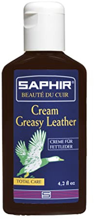 Saphir Cream Polish for Conditioning Greasy, Oiled Leather Shoes & Boots - Brown - 125 ml