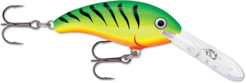 Rapala - Shad Dancer Angelköder - Angelzubehör aus Balsaholz - Süßwasser Schleppköder - Lauftiefe 2,1-3m - Fischköder 4cm, 5g - Hergestellt in Estland - Firetiger