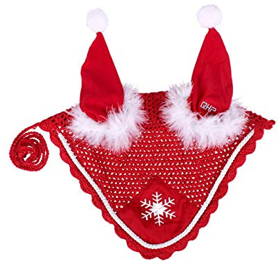 QHP ARBO-INOX Ohrhaube Weihnachten rot (Pony)