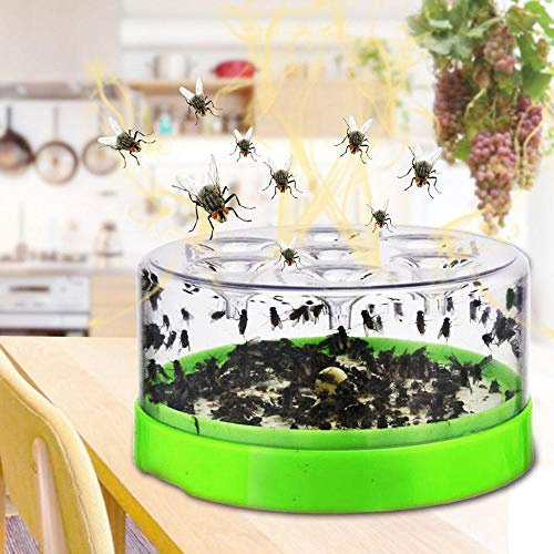 Lesgos Piège à Mouches, 2019 Piège à Mouches Automatique, Tueur de ravageurs avec Piégeage des Aliments, Non Toxique Fly Killer pour Intérieur, Extérieur, Maison, Cuisine, Jardin, Patio, Hôtel