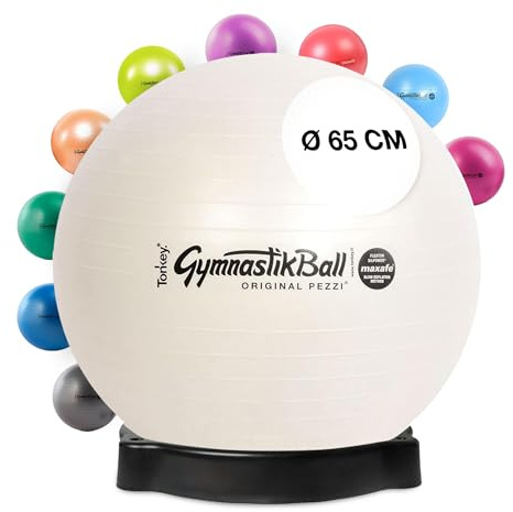 PEZZI Gymnastikball Maxafe Sitzball mit Ballschale | Sitzball mit Burst-Proof-System, belastbar bis 400 kg, für Therapie, Sport und Büro